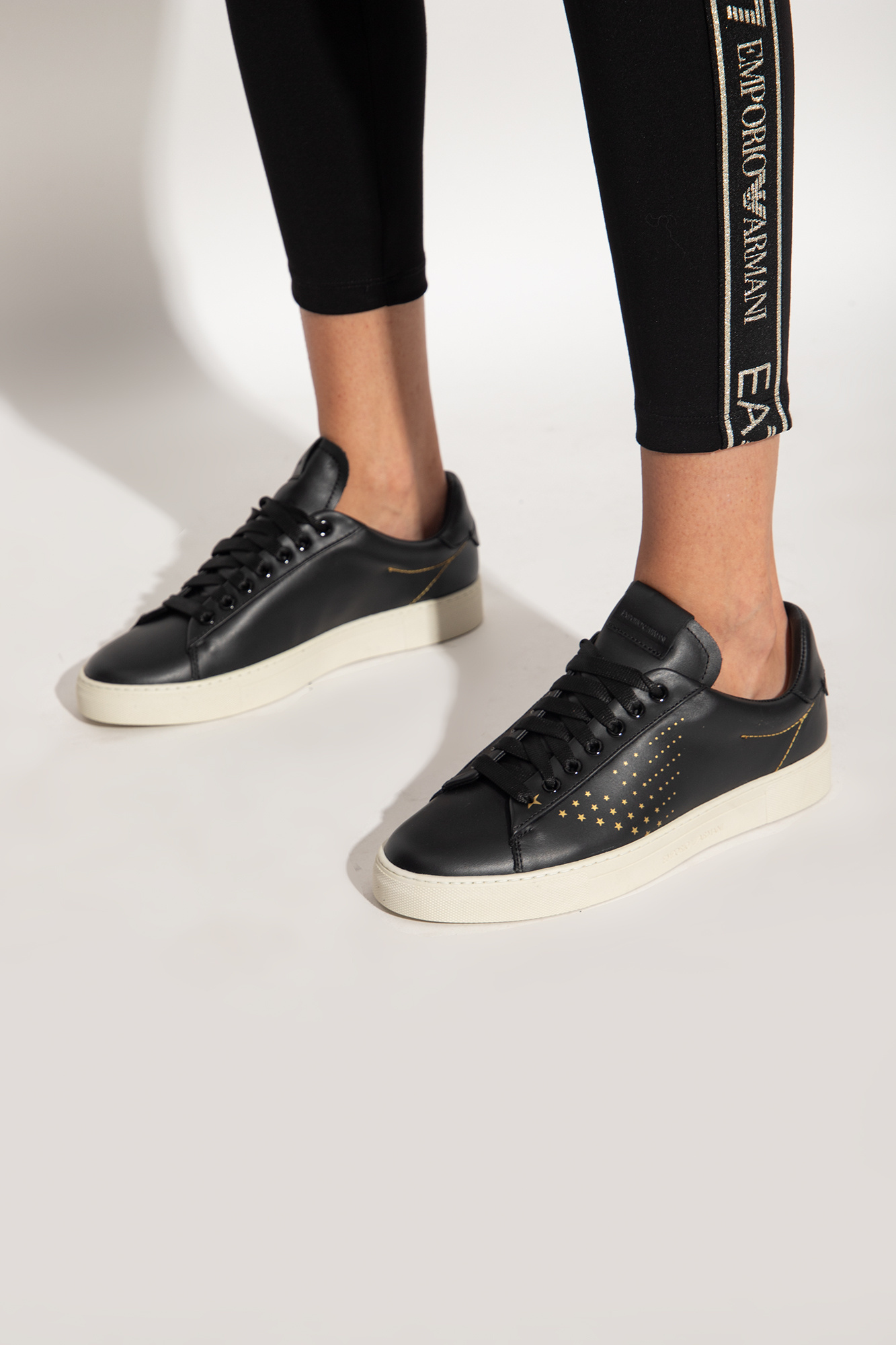 Armani sale leather sneakers